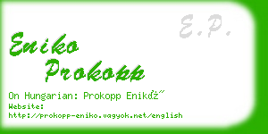 eniko prokopp business card